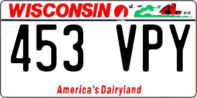 WI license plate 453VPY