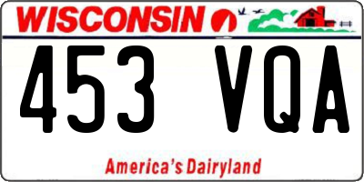 WI license plate 453VQA