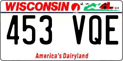 WI license plate 453VQE