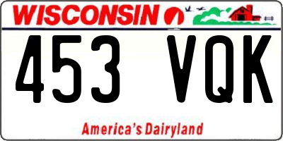 WI license plate 453VQK