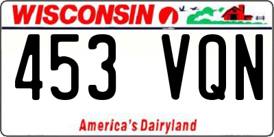 WI license plate 453VQN