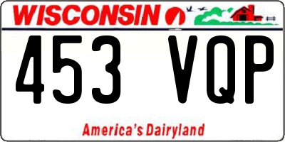 WI license plate 453VQP
