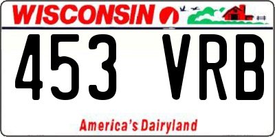 WI license plate 453VRB