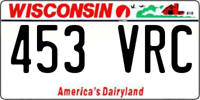 WI license plate 453VRC