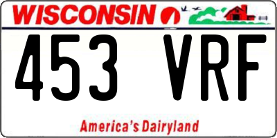 WI license plate 453VRF