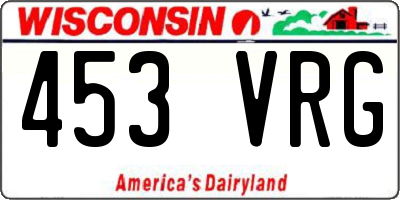 WI license plate 453VRG