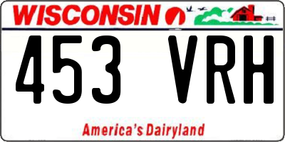 WI license plate 453VRH