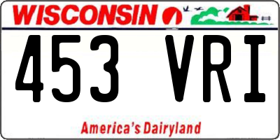 WI license plate 453VRI