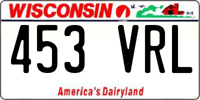 WI license plate 453VRL
