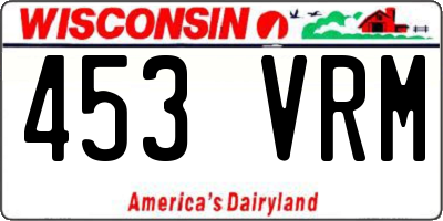 WI license plate 453VRM