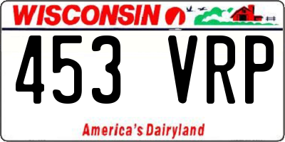 WI license plate 453VRP