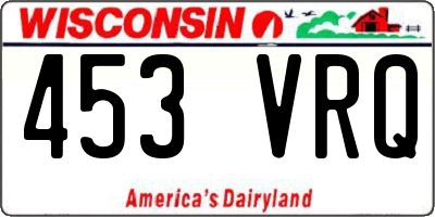 WI license plate 453VRQ