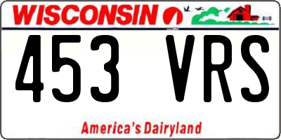 WI license plate 453VRS