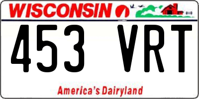 WI license plate 453VRT