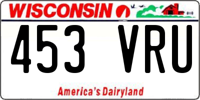 WI license plate 453VRU