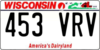 WI license plate 453VRV