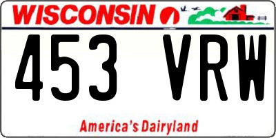 WI license plate 453VRW