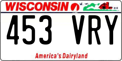 WI license plate 453VRY