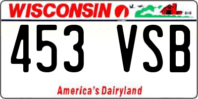 WI license plate 453VSB