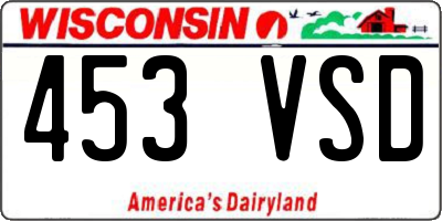 WI license plate 453VSD
