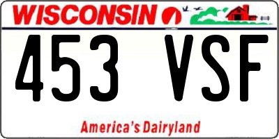 WI license plate 453VSF
