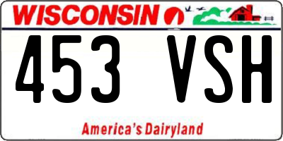 WI license plate 453VSH