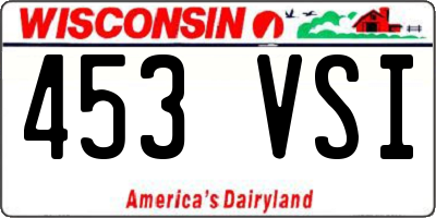 WI license plate 453VSI
