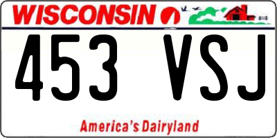 WI license plate 453VSJ