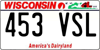 WI license plate 453VSL