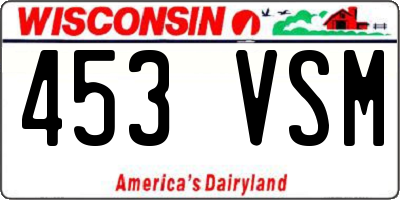 WI license plate 453VSM