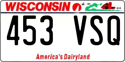 WI license plate 453VSQ