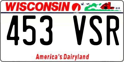 WI license plate 453VSR