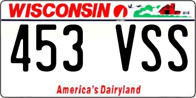 WI license plate 453VSS