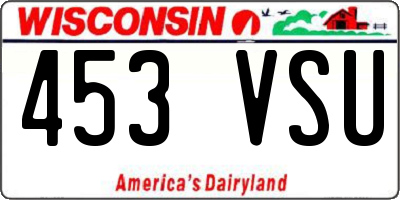 WI license plate 453VSU