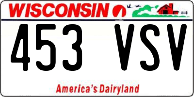 WI license plate 453VSV
