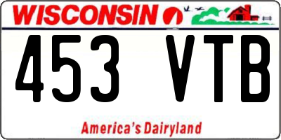 WI license plate 453VTB
