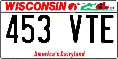 WI license plate 453VTE