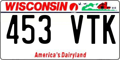 WI license plate 453VTK