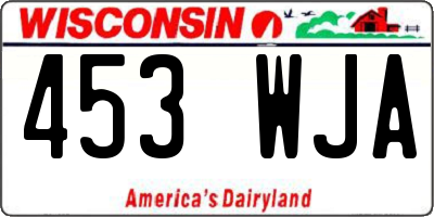 WI license plate 453WJA