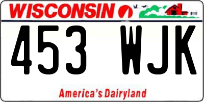 WI license plate 453WJK