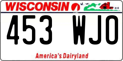 WI license plate 453WJO
