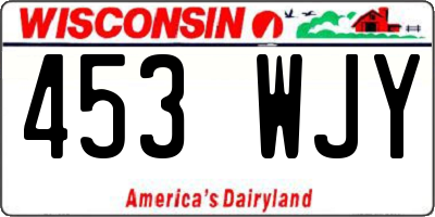 WI license plate 453WJY