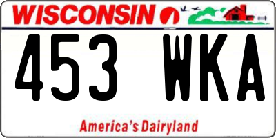 WI license plate 453WKA
