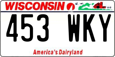 WI license plate 453WKY