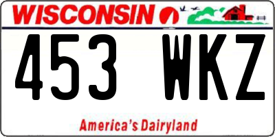 WI license plate 453WKZ