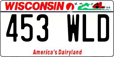 WI license plate 453WLD