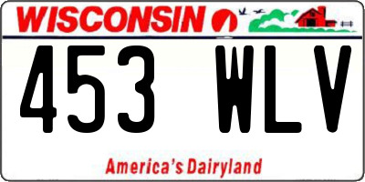 WI license plate 453WLV
