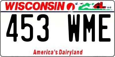 WI license plate 453WME