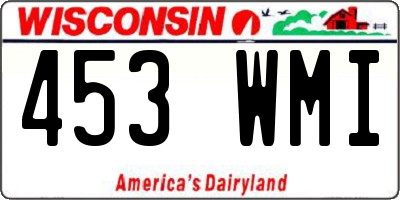 WI license plate 453WMI