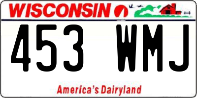 WI license plate 453WMJ